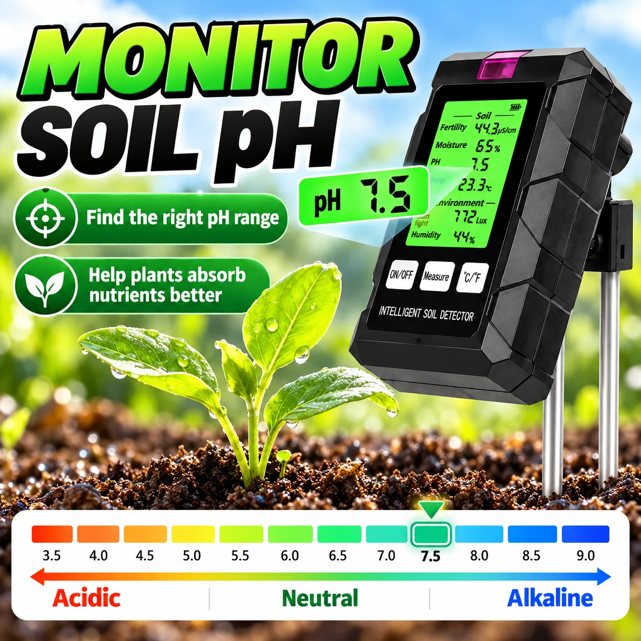 6-in-1 Soil Tester Digital Soi - Ph Meter Digital Water Tester recension och pris